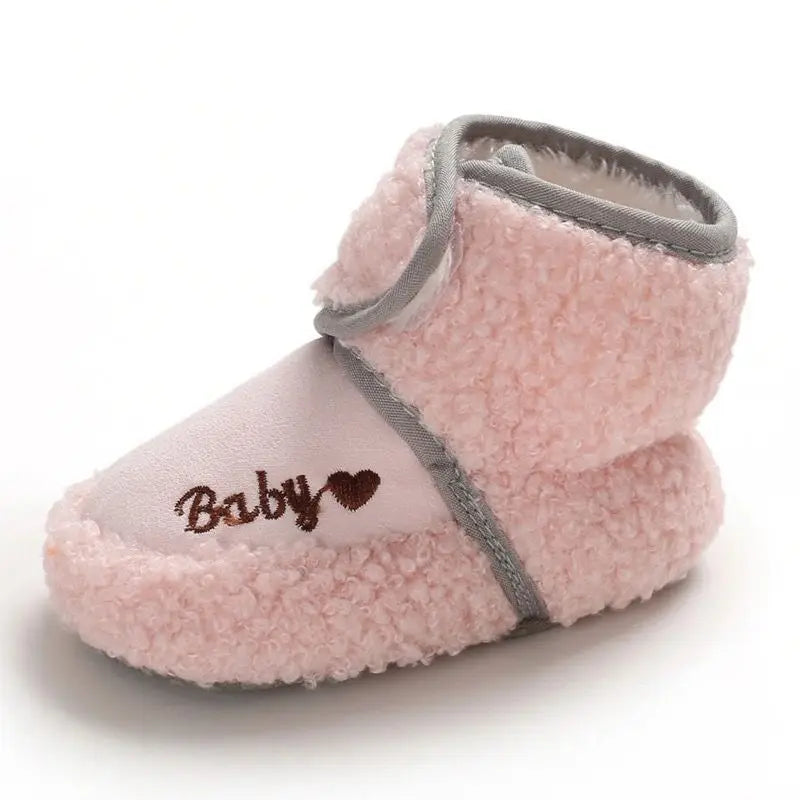 Winter Models of Newborn Baby Toddler Shoes Baby Boy Baby Girl First Walker Cotton Shoes Warm Plus Velvet Snow Boots Anti-slip