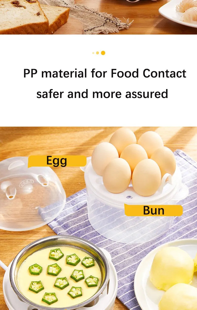 Electric egg cooker kitchen breakfast machine new multi-functional 220V double layer egg cooker mini steamer egg cooker