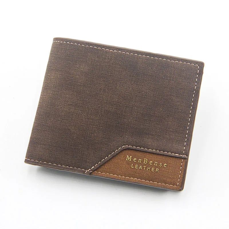 Short Men Wallets Slim Classic Coin Pocket Photo Holder Small Male Wallet Quality Card Holder Frosted Leather Men Purses