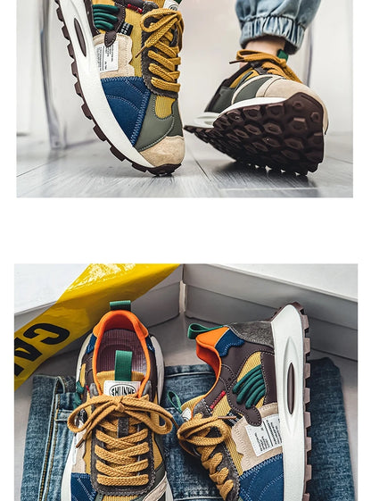 Fashion Designer Men Shoes Dissolve Thick Shoes Casual Sneakers Men Platform Trend  Chunky Sneakers Walking Shoes