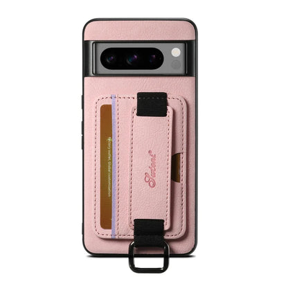 Leather Card Slot Handle Strap Phone Case For Google Pixel 9 8 7 7 Pro 7A 6 6A Ring Holder Kickstand Shockproof Hard Phone Cover