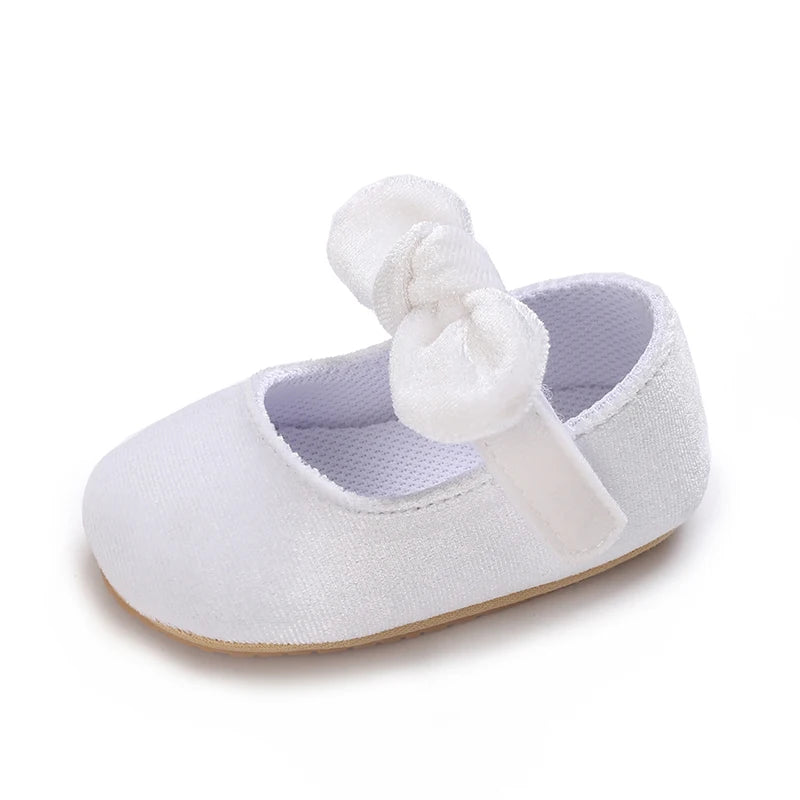 HAIZHIW 0-18 Months Cute White Lace Baby Girl Princess shoes Baby Shoes Bow Fringe Rubber Soled Non-slip Footwear Crib Shoes