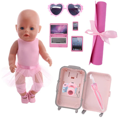 Doll Clothes For 43cm Newborn Baby Regeneration Dolls, 18-Inch American Doll Girls, First-Generation Baby Mini Items Accessories