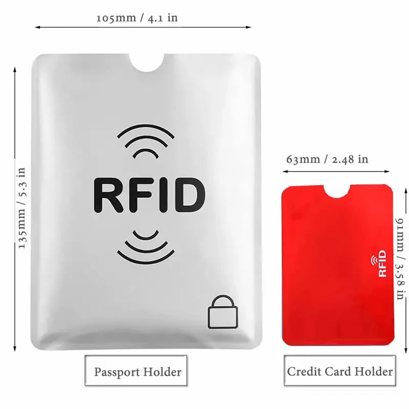 Color RFID Blocking Credit Bank Card Sleeves Protector Aluminum Foil Anti-Scan Card Holder Access Control Card Keeper Case