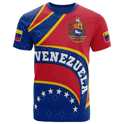 3D Printed Venezuela Flag T-shirt For Men Short Sleeve Oversize Venezuela Bandeira Tee Tops Round Neck Casual Streetwear Jersey