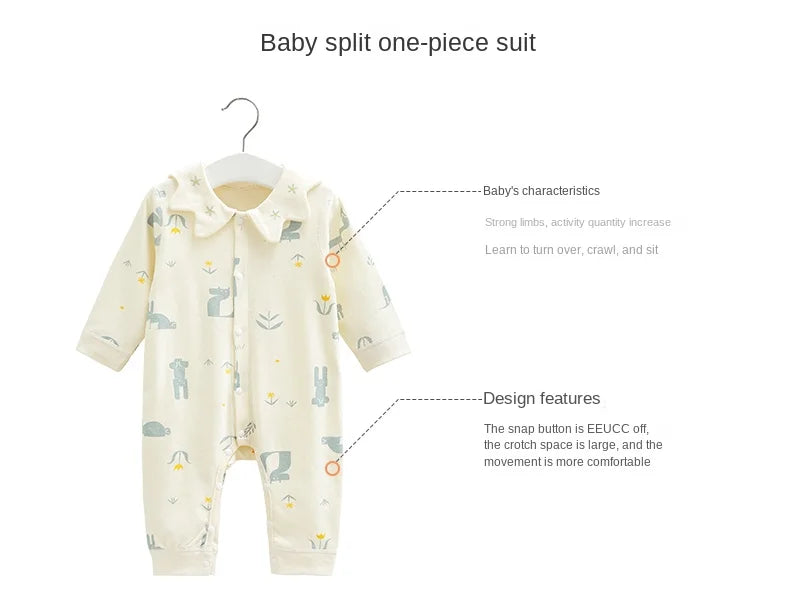 Baby Bodysuit Pure Cotton Boneless Pajamas Newborn Baby Romper Lovely Foreignly Cute Long Sleeve Bodysuit Autumn