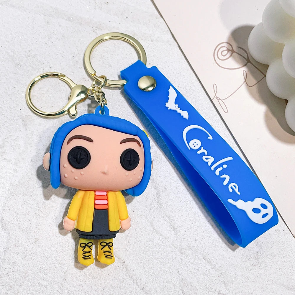 New Mother Ghost keychain necklace Caroline cartoon character keychain cartoon creative pendant