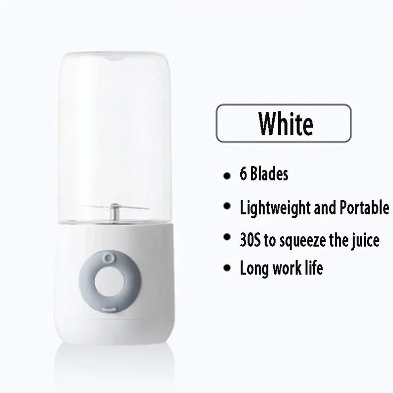 500ML Electric Juicer Portable Smoothie Blender 6 Knife Mini Blenders USB Wireless Rechargeable Mixer Juicers Cup For Travel