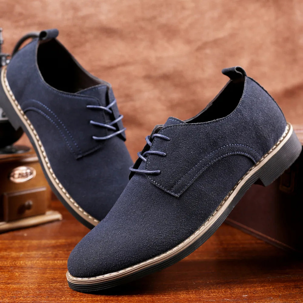 Luxury Men Oxford Shoes High Quality Suede Leather Shoes for Men Business Casual Shoe Lace-Up Men Party Wedding Shoes Plus Size