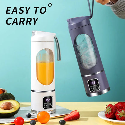 Portable Fruit Juice Blender Small Electric Juicer 12 Blade Head Juicer Cup Mixer Machine Smoothies Blender for Home 3000mAH