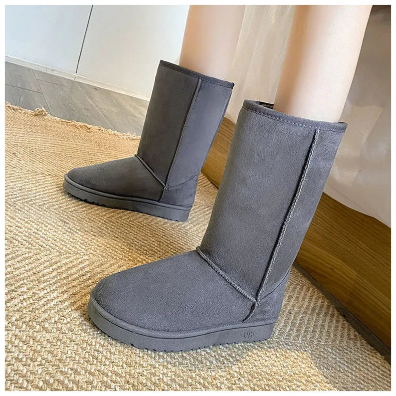 winter snow boots women anti slip Casual Woman Shoe Winter Boots Female Warm Plush Mid-calf Boots Long Botas Mujer