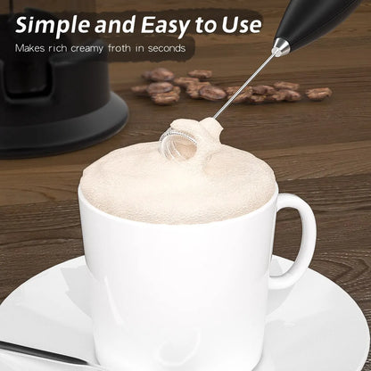 Hand Blender Electric Egg Beater Milk Frother Handheld, Mini Electric Drink Mixer Foamer with Stand for Coffee Lattes