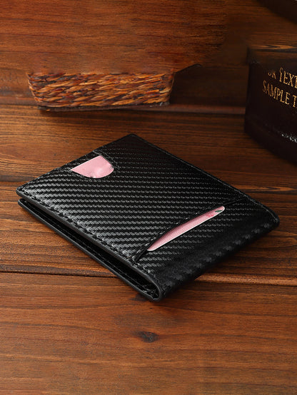 2024 New Microfiber Simple Carbon Fiber Wallet Men's Credit Card Holder Wallet