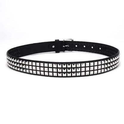 2024 New Square Bead Rivet Belt Metal Pyramid Belt Men and Women Punk Hardware Jeans Belt Y2K Belt Designer Belt Women's Belts