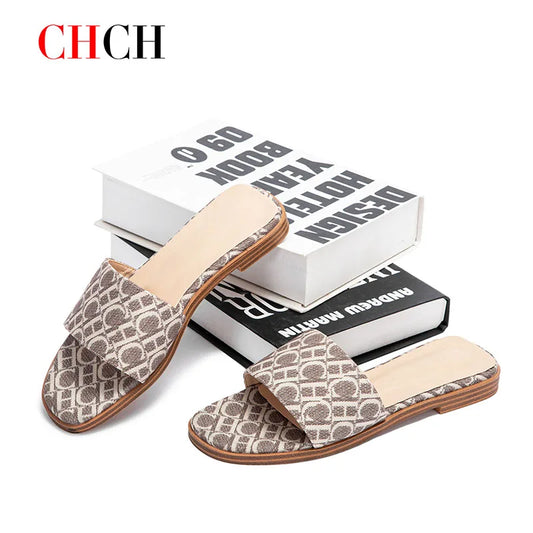 Classic Simple Design Wearable Comfortable Anti-slip Sole Letter Printed Slippers Seasonal New Summer Fashion Women's Sandals