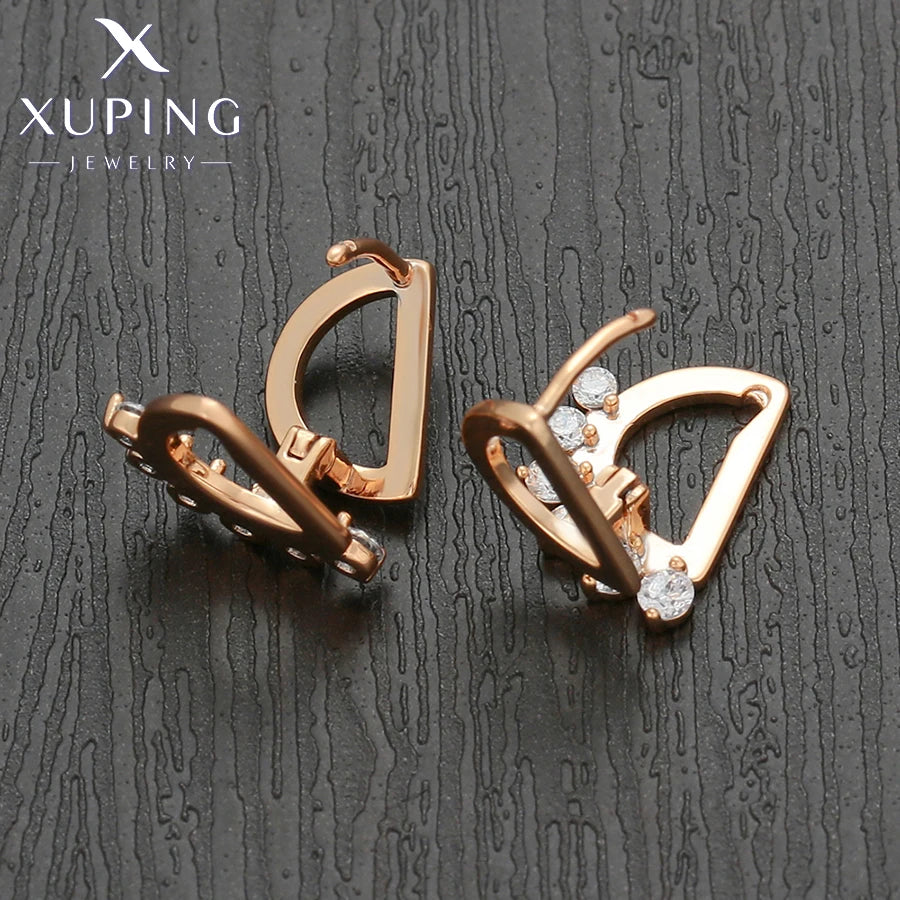 Xuping Jewelry New Arrival Round Promotion Gold Color Huggies Earrings for Women Girl Party Gift S00075729