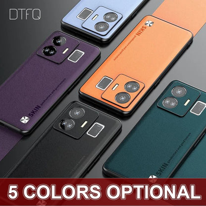 For realme GT Neo 5 Case Leather Pattern Case for OPPO realme GT 3 Shockproof Cover Luxury Leather Case for realme GT3 GT Neo5