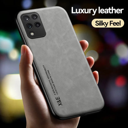 For Samsung Galaxy M33 5G Case Leather Car Magnetic Holder Cover For GalaxyM33 Samsung M33 M 33 Shockproof Silicone Bumper Funda