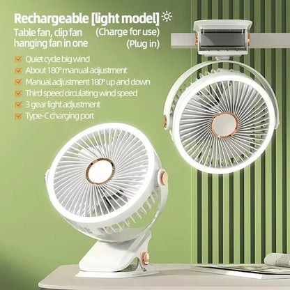 Xiaomi 8000mAh Clip-on Fan 3 Speed Quiet Rechargeable Desktop Portable Air Circulator Wireless Fan With LED Light Camping Home