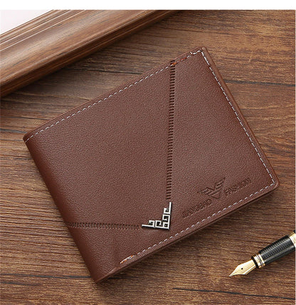 Men's Short Design Causal Purses Male Folding Wallet Coin Card Holders High Quality Slim Money Bag New Hot Men PU Leather Wallet