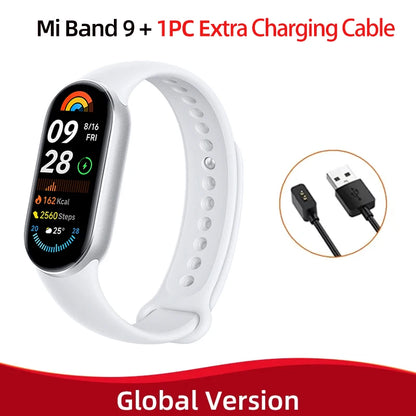 Global Version Xiaomi Smart Band 9 1.62" AMOLED Display 21 Day Battery Heart Rate Blood Oxygen Monitoring Sport Watch Waterproof