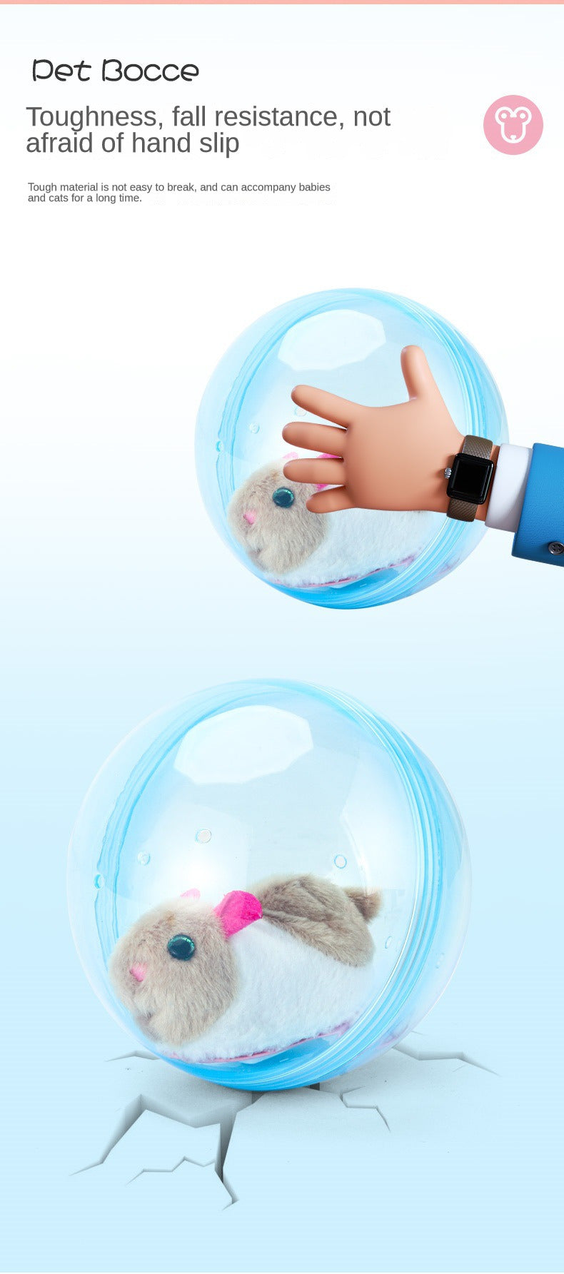 New Popular Electric Rabbit Hamster Rolling Ball Playing Cat Electronic Plush Dog Cat Machine Pet Toys