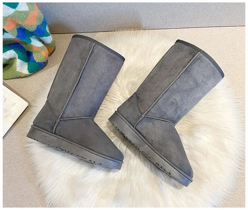 winter snow boots women anti slip Casual Woman Shoe Winter Boots Female Warm Plush Mid-calf Boots Long Botas Mujer