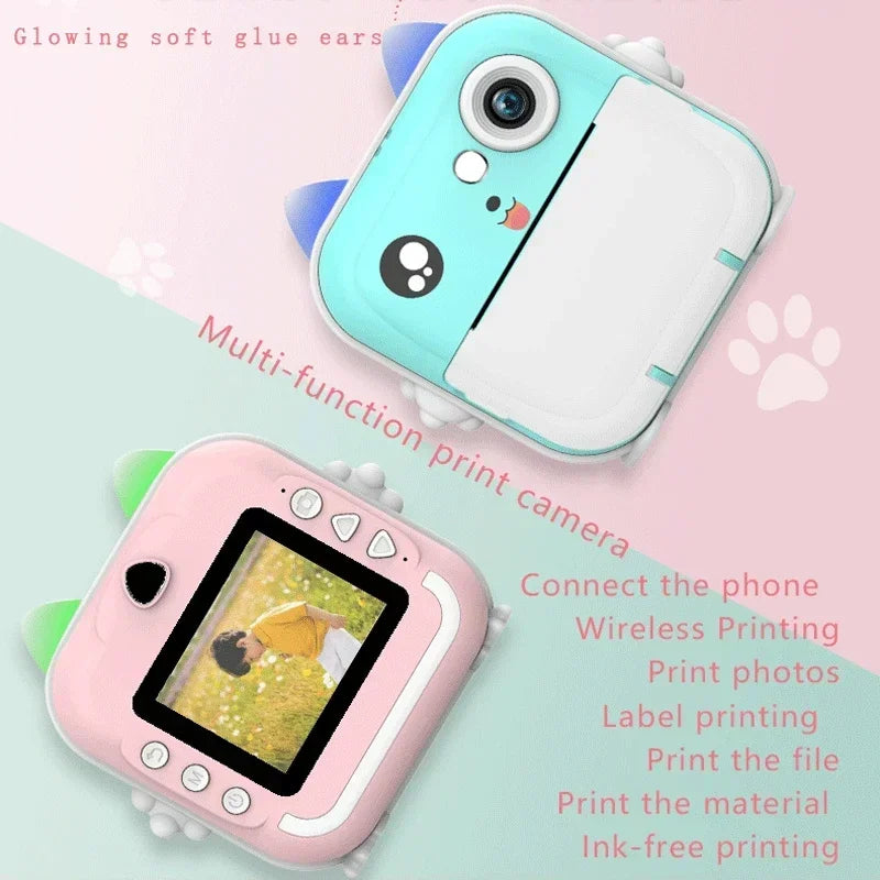 Children 1080P HD Digital Camera Toys Instant Print for Kids Thermal Print Camera Instant Print Photo Video With 32G Memory Card