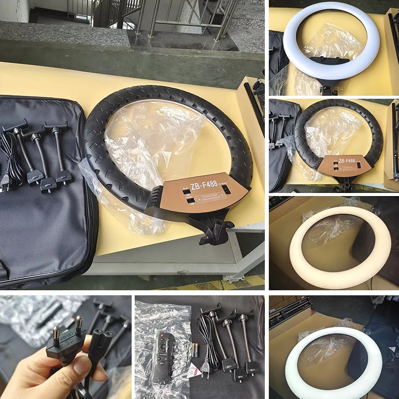 22" LED Light Rings 3200-6500K Color Temperature 0-100% Brightness With 2M Power Cable Lamp For Make Up/Photo Studio Shooting