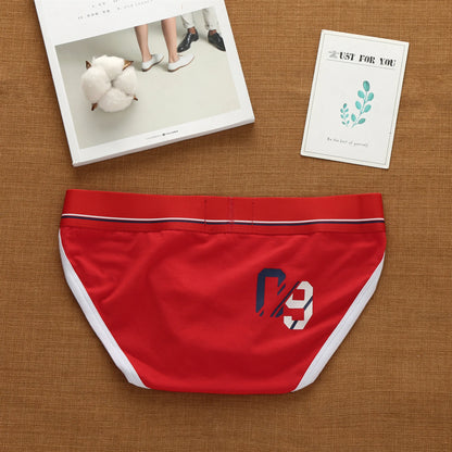 Men's sexy underwear with high cross letters and low waist fashion loose cotton tide Korean briefs