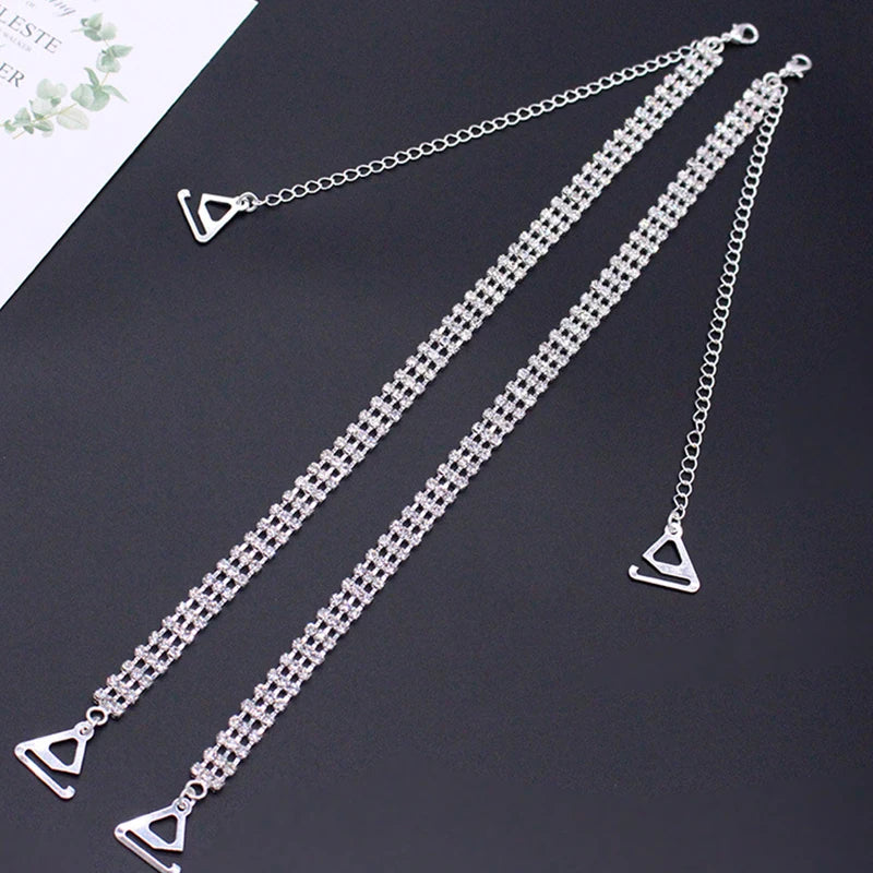 Sexy Rhinestone Women Bra Straps Elegant Crystal Bra Shoulder Strap Anti-light Off-the-shoulder Underwear Straps Accessories