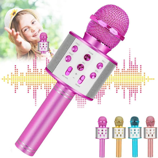 Handheld  Wireless Bluetooth Karaoke Microphone Speaker  for Kids,Home Party Singing Machine Microphone,Fun Toys for Kids