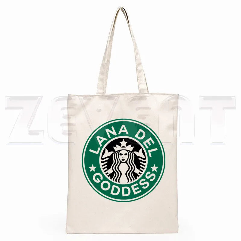 Lana Del Rey LOGO Printed Graphic Hipster Cartoon Print Shopping Bags Girls Fashion Casual Pacakge Hand Bag