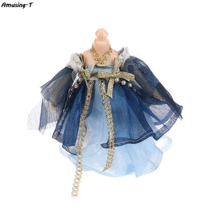 1set 16CM Chinese Style Doll Hanfu Clothing Dress Doll Ancient Costume Gown Dolls Clothes Accessories Dress Up Toys  For Girls