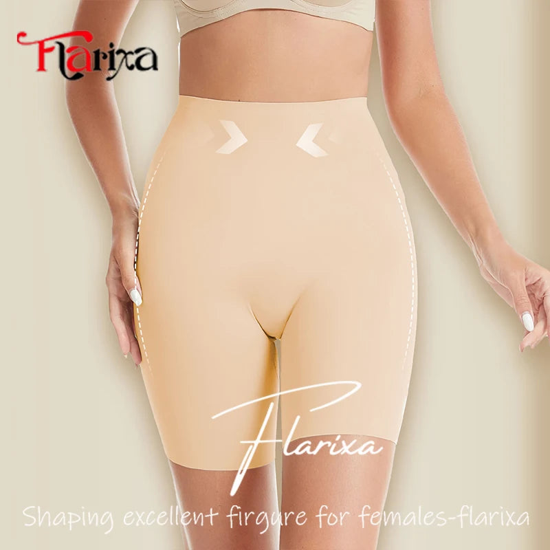 Flarixa High Waist Safety Shorts Panties Under Skirt Boxers for Women Anti Chafing Thighs Shorts Comfortable Yoga Leggings Pants