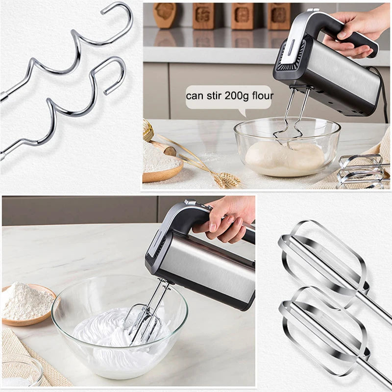 Electric Egg Beater Stainless Steel mini whipped cream white and Flour Mixer cake baking egg beater multifunctional doughmaker