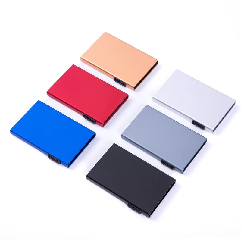 Magic ID Bank Credit Card Holder Smart Wallets Men Unisex ID Cardholder Case Metal Thin Slim Pop Up Aluminium Minimalist Wallet