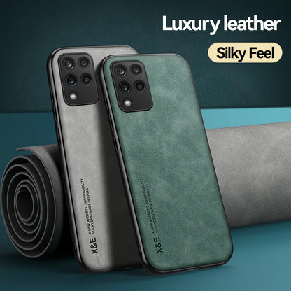 For Samsung Galaxy M33 5G Case Leather Car Magnetic Holder Cover For GalaxyM33 Samsung M33 M 33 Shockproof Silicone Bumper Funda