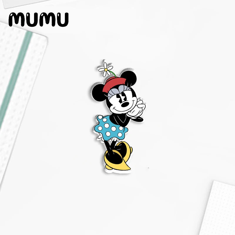 2024 New Minnie Mouse Lapel Pin Cartoon Acrylic Brooches Handmade Epoxy Jewelry Shirt Bag Badge