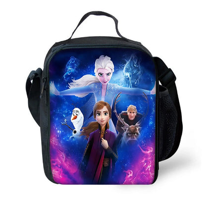 Frozen Princess Elsa Child School Backpack with Lunch Bags ,Pencil Bags ,Cartoon School Bags for Boys Girls Best Gift