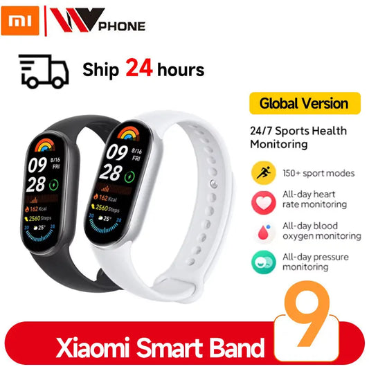 Globale Version Xiaomi Smart Band 9 1,62" AMOLED-Display 21 Tage Akkulaufzeit 150+ Sportmodi Schlafüberwachung Xiaomi Band 9