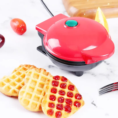 220V EU Plug Mini Electric Waffles Maker Bubble Egg Cake Oven Breakfast Love Heart Shaped Waffle Maker Cooking Appliance