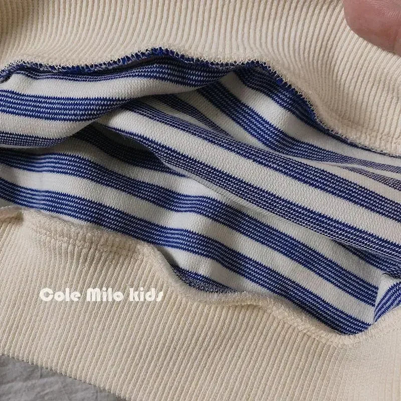 Spring Autumn Stripe Long Sleeves Sweatshirt Kids Boys' Loose Bat Sleeves Tops Girls'  Baby Boy Clothes