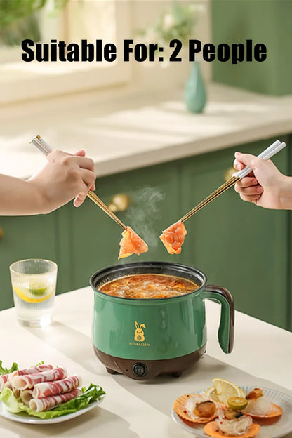 Mini Electric Cooker For Home Kitchen 2 People Food Noodle Steam Cooking Machine Single/Double Layer Multifunction Non-stick Pan