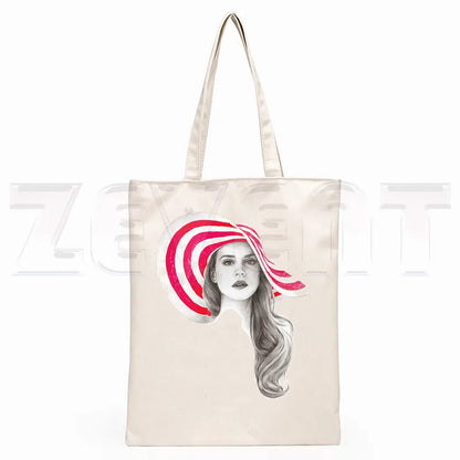 Lana Del Rey LOGO Printed Graphic Hipster Cartoon Print Shopping Bags Girls Fashion Casual Pacakge Hand Bag