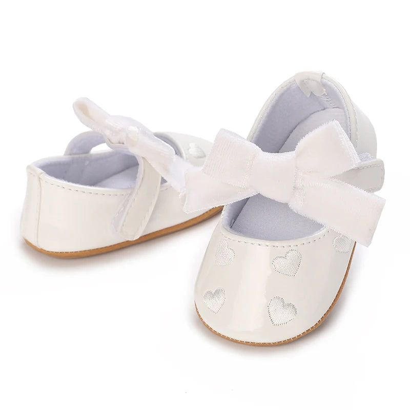 HAIZHIW 0-18 Months Cute White Lace Baby Girl Princess shoes Baby Shoes Bow Fringe Rubber Soled Non-slip Footwear Crib Shoes