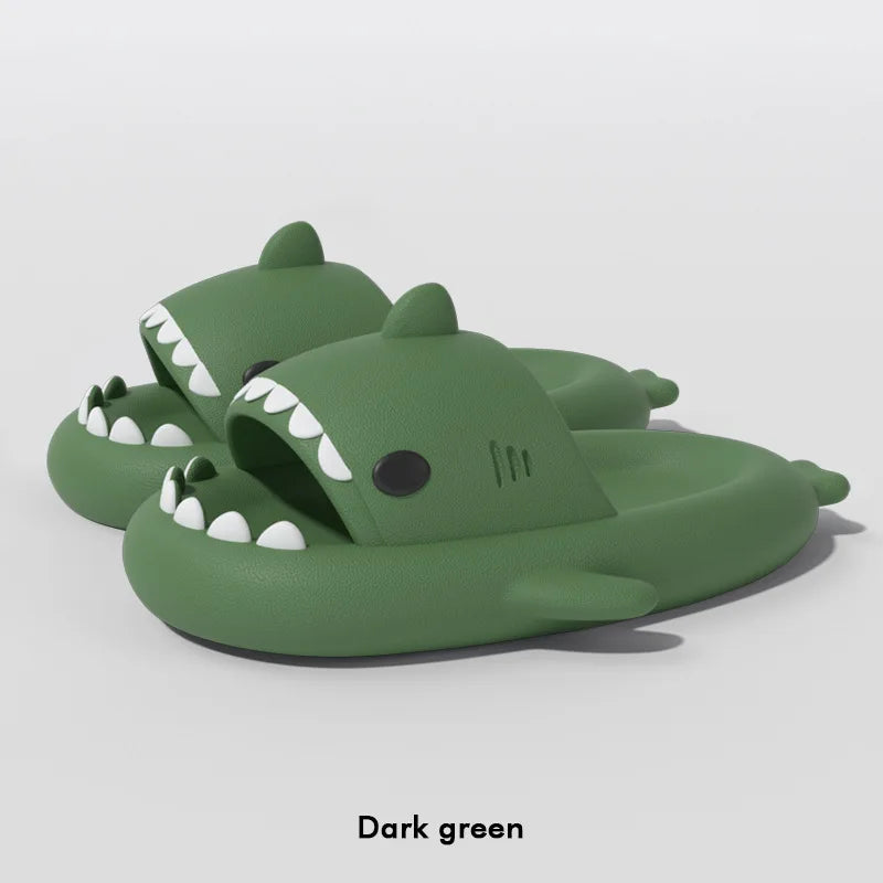 Gradient Color Shark Slippers Summer Kids Cute Sandals Women Men EVA Non-slip Thick Slides Girls Boys Beach Shoes Home Flip Flop