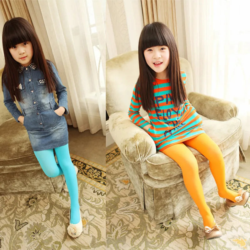 Children Girls Tights for Kids 1 to 15Y Classic Ballet Dance Pantyhose Baby Velvet Candy Color Spring Summer Student Stockings