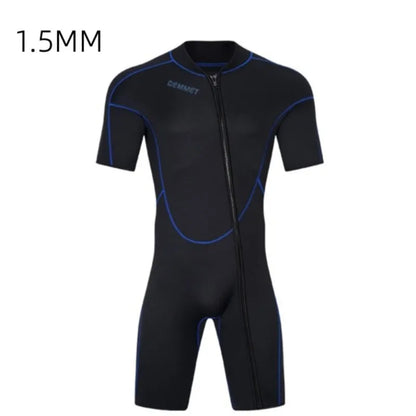 DEMMET Women Men Short Sleeve Wetsuit 1.5mm Neoprene Full Body Wetsuit for Swim Surfing Snorkeling Spearfishing Sailing Water