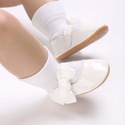 HAIZHIW 0-18 Months Cute White Lace Baby Girl Princess shoes Baby Shoes Bow Fringe Rubber Soled Non-slip Footwear Crib Shoes